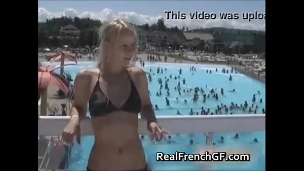 Quente francêsgfs foda loira boquete duro cum namorada francesa chupando na piscina tubo total