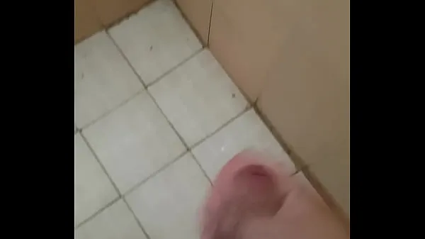 Young man touches himself in the bathroom, (And a lot of milk comes إجمالي الأنبوبة الساخنة