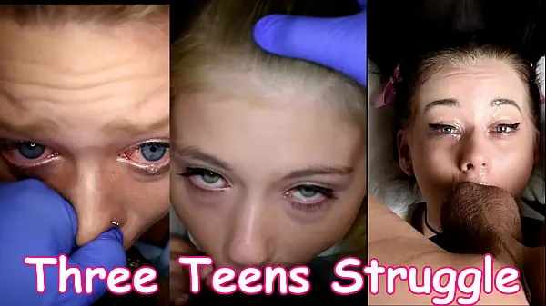 Hotová trubka celkem Teenage girls struggle with deepthroating dirty old man for the first time